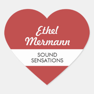 JBHS VMA Red Background with White Script Heart Sticker