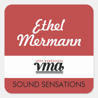 JBHS VMA Red Background with White Script  Square Sticker