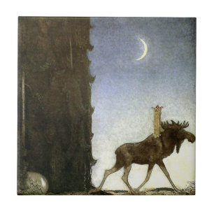 Jbleap the elk John Bauer Ceramic Tile