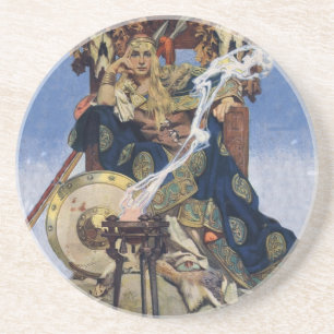 JC Leyendecker Queen Maeve Celtic Warrior Coaster