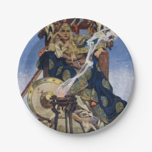JC Leyendecker Queen Maeve Celtic Warrior Paper Plate