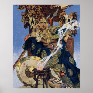 JC Leyendecker Queen Maeve Celtic Warrior Poster