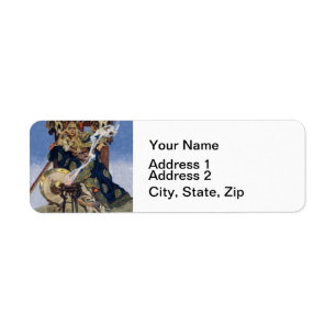 JC Leyendecker Queen Maeve Celtic Warrior Return Address Label