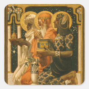 JC Leyendecker Three Wise Men Vintage Christmas Square Sticker