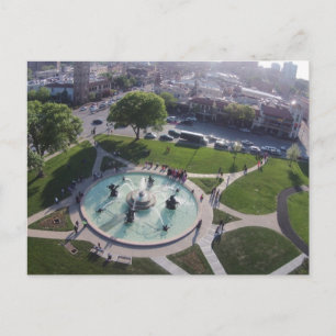 JC Nichols memorial fountain Kansas City Postcard