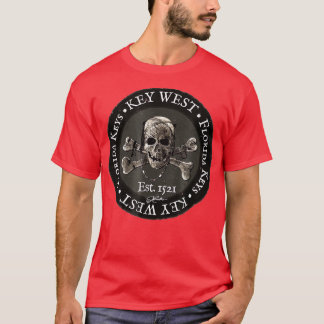 JCombs Key West, FL, Pirate Skull & Crossbones  T-Shirt