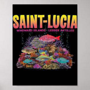 JCombs Saint Lucia Reef Coral Fish  Poster