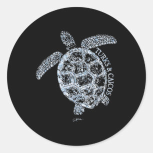 Jcombs_ Turks & Caicos Islands, Sea Turtle, Be Classic Round Sticker