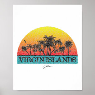 Jcombs_ Virgin Islands Sun With Palm Trees _1  Poster