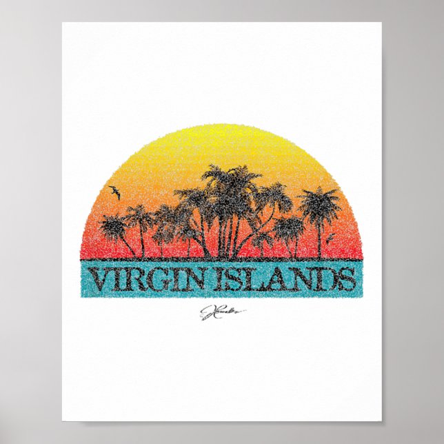 Jcombs_ Virgin Islands Sun With Palm Trees _1  Poster (Front)