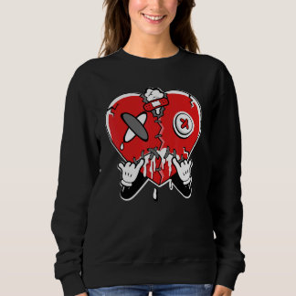 JD 4 Red Thunder Heart Crying  Red Thunder 4s Matc Sweatshirt