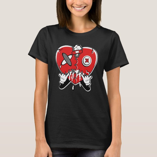 JD 4 Red Thunder Heart Crying  Red Thunder 4s Matc T-Shirt (Front)