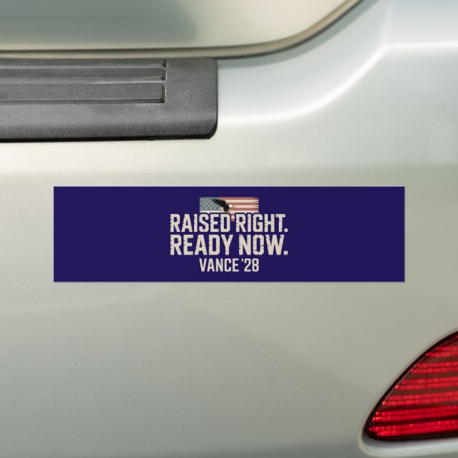 JD Vance 2028 America First Bumper Sticker (On Car)
