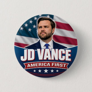 JD Vance 2028 America First Campaign Rally 6 Cm Round Badge