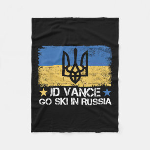 Jd Vance Go Ski In Russia Funny Saying _ Trump 2 Fleece Blanket