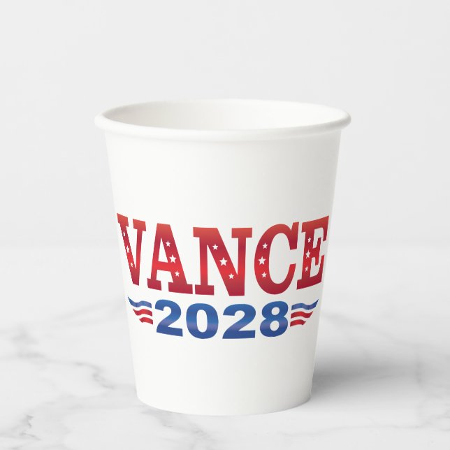 JD Vance President 2028 (bs) Paper Cups (Front)
