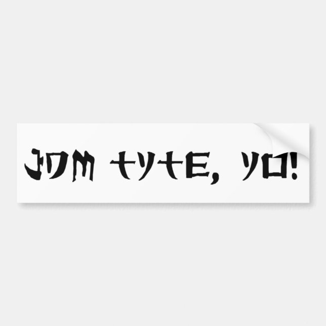 JDM black Bumper Sticker (Front)