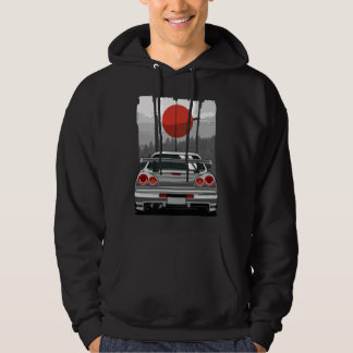 JDM Skyline R34 Car Tuning Japan Rising Sun Drift  Hoodie