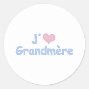 Je "coeur" Grandmère Classic Round Sticker