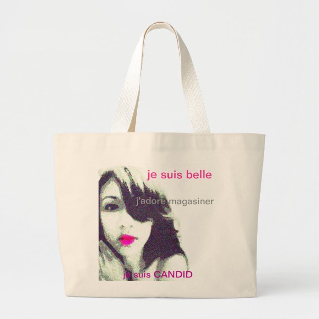 Je suis Candid Large Tote Bag (Front)