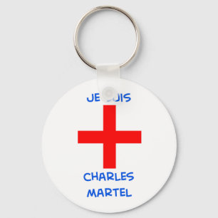 je suis charles martel crusader cross key ring