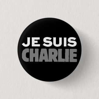 Je Suis Charlie - I am Charlie Black 3 Cm Round Badge