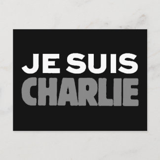 Je Suis Charlie - I am Charlie Black Postcard