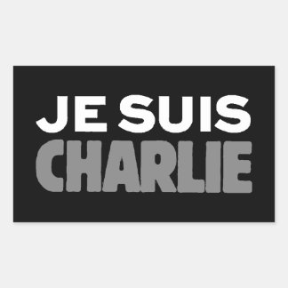 Je Suis Charlie - I am Charlie Black Rectangular Sticker