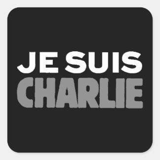 Je Suis Charlie - I am Charlie Black Square Sticker