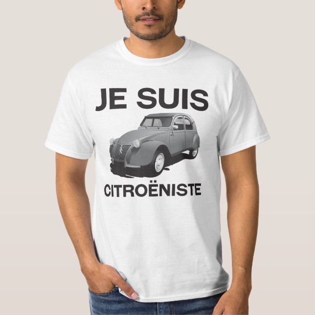 Je suis citroëniste - original grey 2CV T-Shirt (Front)