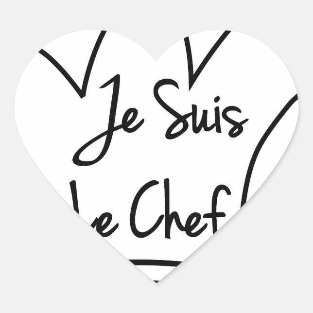 Je Suis Le Chef Heart Sticker (Front)