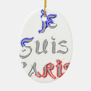 Je Suis Paris Art Print Ceramic Ornament