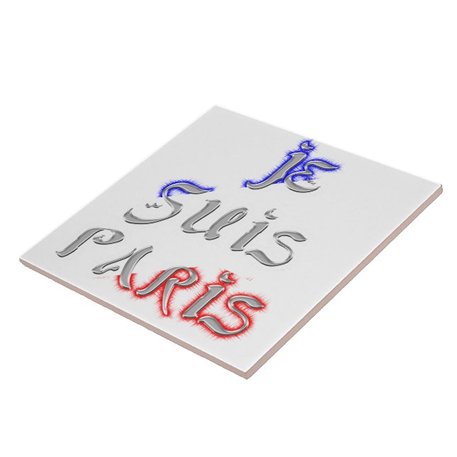 Je Suis Paris Art Print Ceramic Tile (Side)