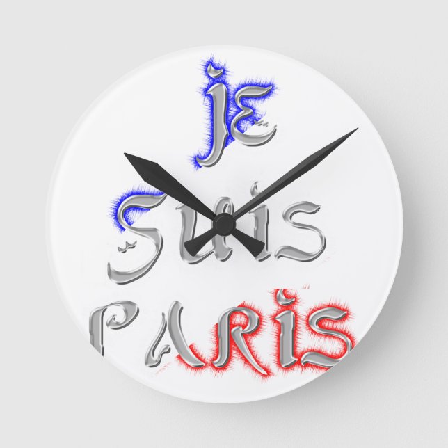 Je Suis Paris Art Print Round Clock (Front)