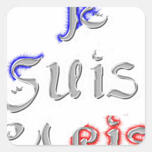 Je Suis Paris Art Print Square Sticker