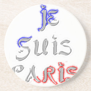 Je Suis Paris I Love Paris Text Art Print Coaster