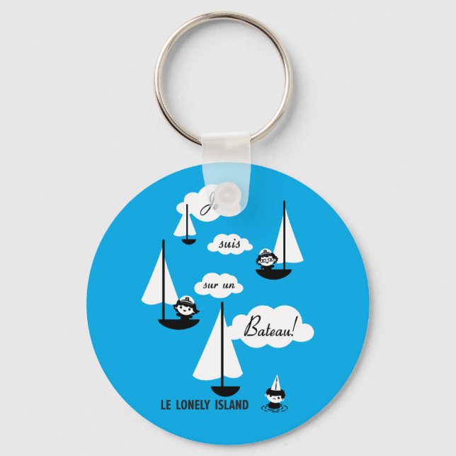 Je suis sur un Bateau! Key Ring (Front)