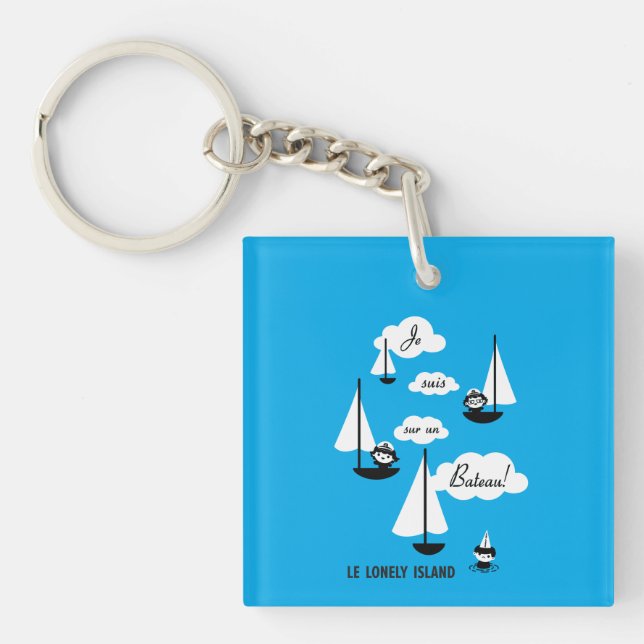 Je suis sur un Bateau! Key Ring (Front)