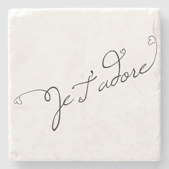 Je T adore Stone Coaster (Front)