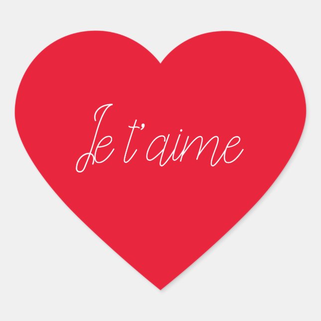 ❤️ Je t’aime I Love You Cute French Heart Sticker (Front)