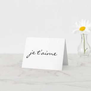 Je t’aime I love you in French Chic Black & White Card