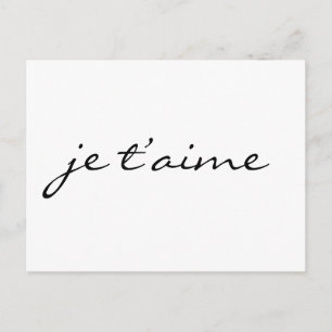 Je t’aime I love you in French Chic Black & White Postcard