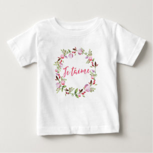 Je taime floral watercolor kids T-shirt