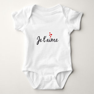 Je t'aime, French word art with hearts Baby Bodysuit