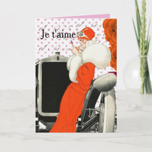 "Je t'aime" I Love You Fashion Image Note Card