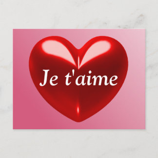 JE T'AIME - I LOVE YOU (French) Holiday Postcard