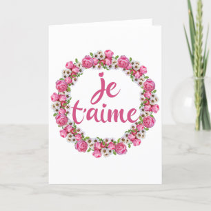 Je T'aime - I Love You - French Sayings Holiday Card