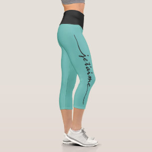 je t'aime - I love you in French 2 Capri Leggings