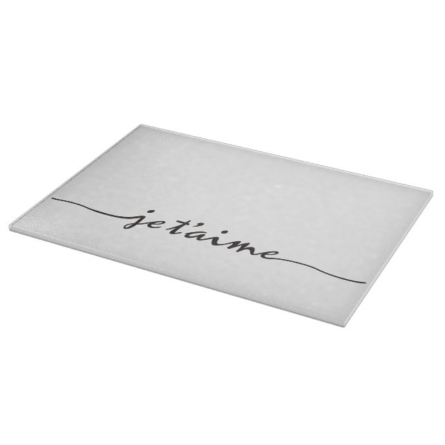 je t'aime - I love you in French - black Cutting Board (Corner)