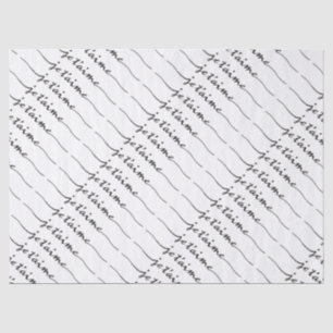 je t'aime - I love you in French - black Tissue Paper